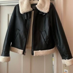 Levi's Black and Cream Leather Jacket